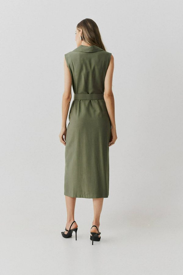 Vestido Alf Viscose Transp Gola Dupla Cinto-Imagem 3