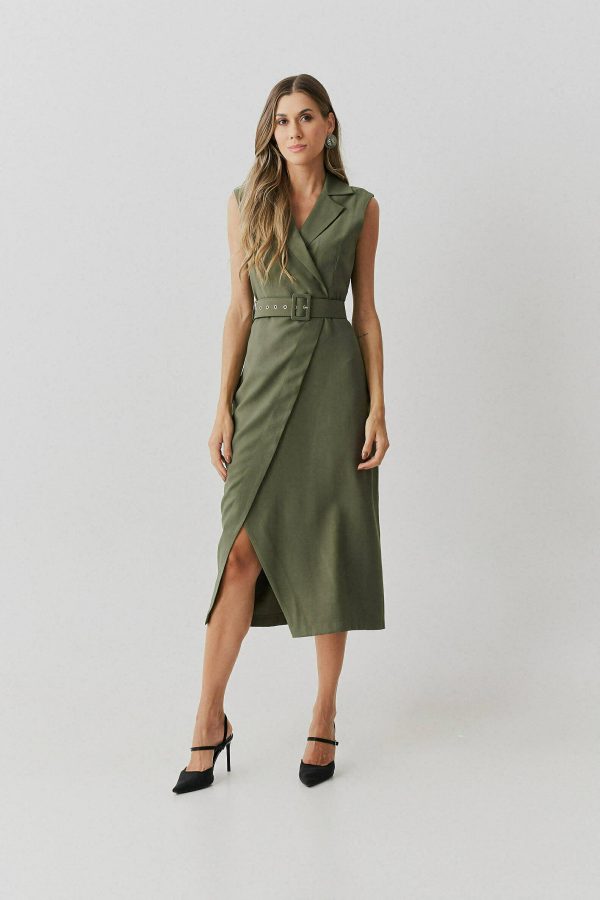 Vestido Alf Viscose Transp Gola Dupla Cinto-Imagem 4