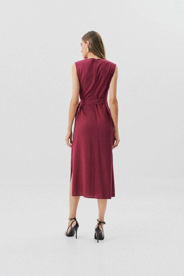 Vestido Midi Linho Dec V Transpassado-Imagem 5