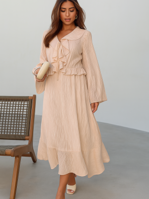 Vestido Longo Com Babados