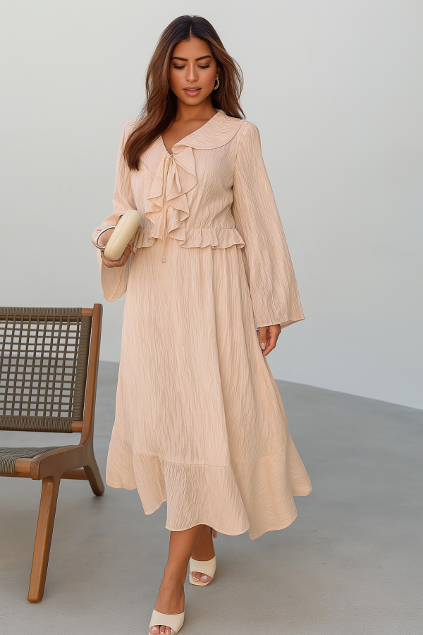 Vestido Longo Com Babados