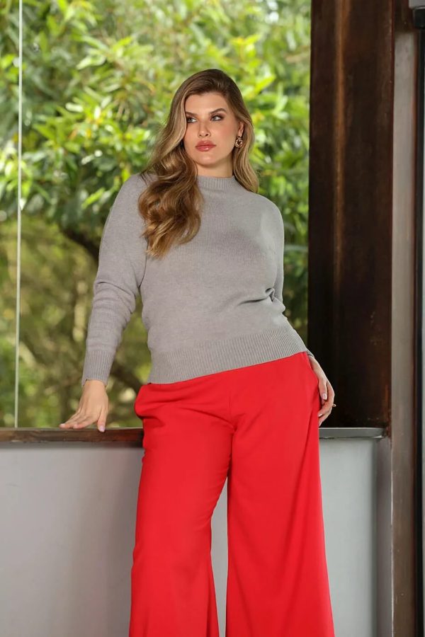 Sueter Tricot Com Detalhes Plus Size