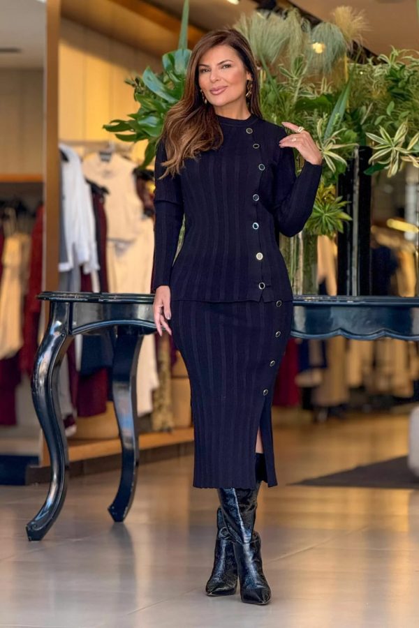Conjunto Tricot Com Botão I