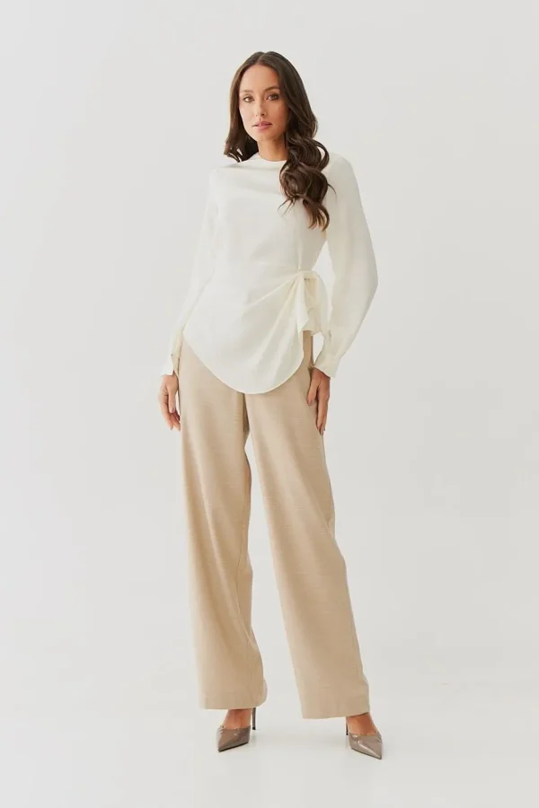 Blusa Silk Satin Det Passante Lateral