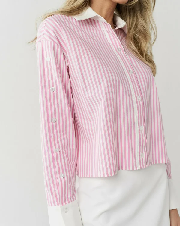 Camisa Tricoline Listra Detalhe Liso-Imagem 6