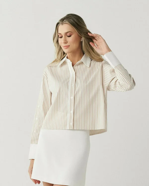 Camisa Tricoline Listra Detalhe Liso-Imagem 11