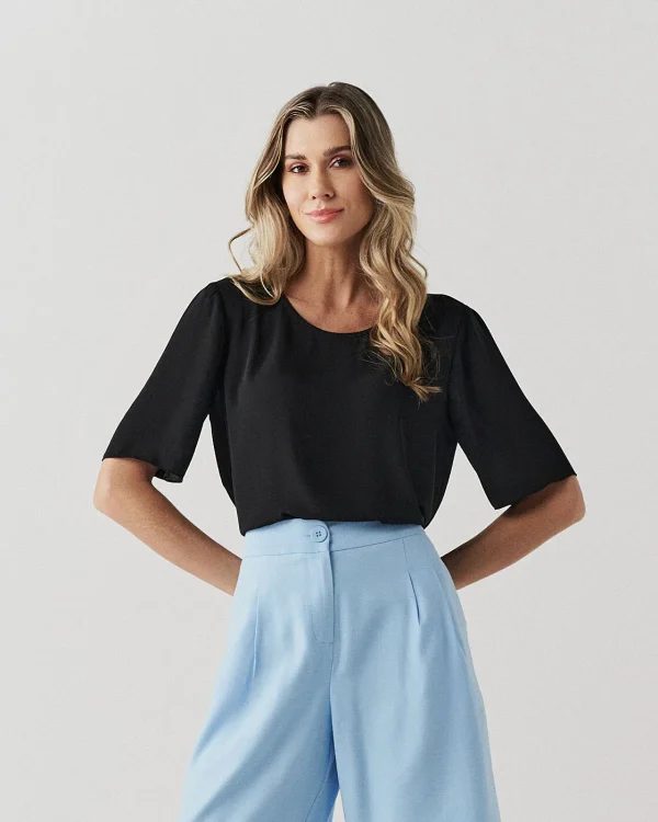 Blusa Crepe 1/2 Manga Basica-Imagem 2