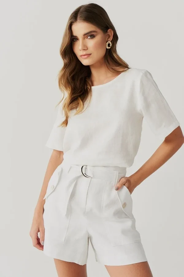 Blusa Linho Mg Curta Abertura Lateral-Imagem 8