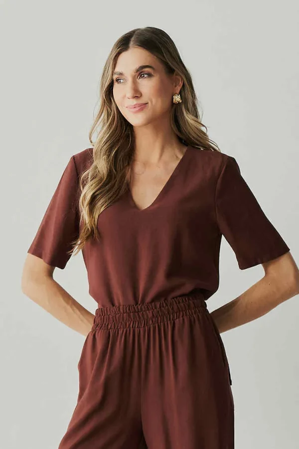 Blusa Alf Viscose Dec V Mg Curta-Imagem 8