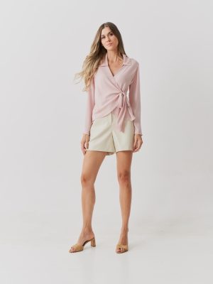 Blusa Crepe Gola Transp Amarracao