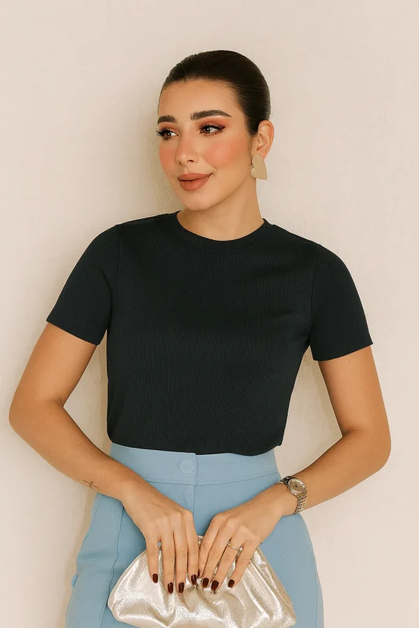 Blusa Malha Manga Curta