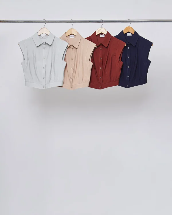 Camisa Cropped Twill C/Recort-Imagem 5