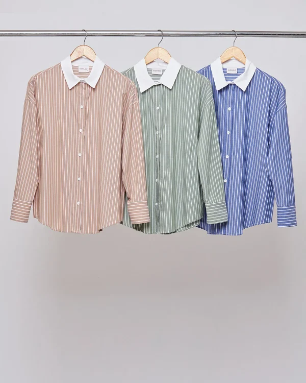 Camisa Over Tricoline Listra C/Compose-Imagem 4