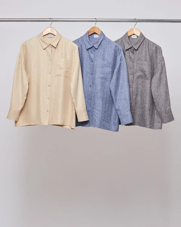 Camisa Over Alf Mescla Risca De Giz-Imagem 4