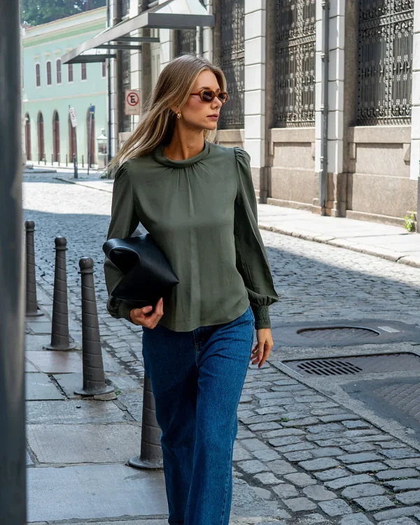 Blusa Viscose C/Gola Dobrada-Imagem 2