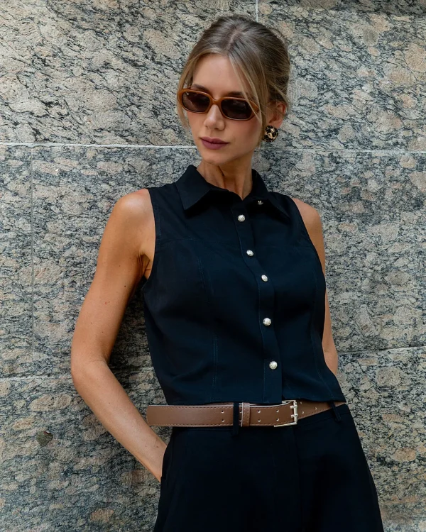 Camisa Twill C/Botao