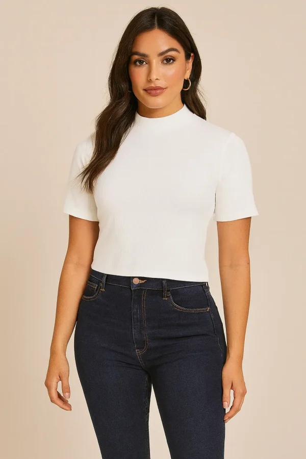 Cropped Malha Gola Alta