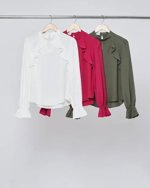 Blusa Viscose C/Gola E Babado-Imagem 3