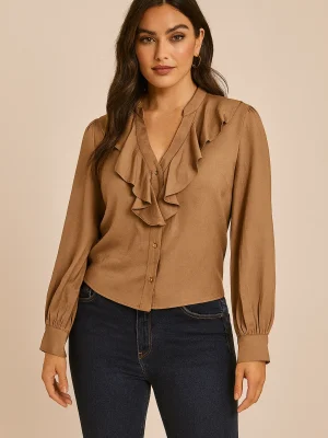 Camisa Linho C/Babado