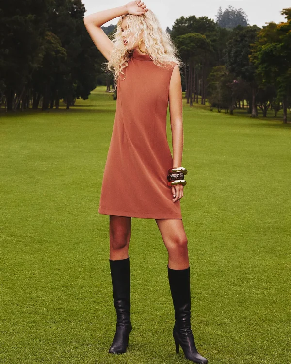 Vestido Crepe Midi C/ Gola