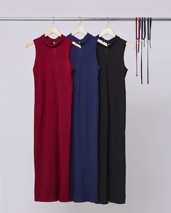 Vestido Crepe Midi C/Gole-Imagem 3