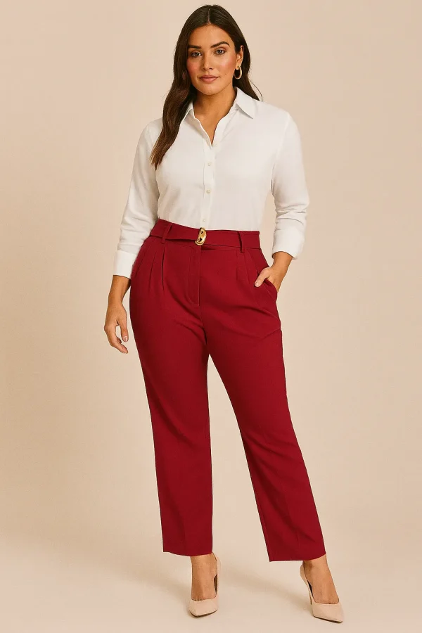 Calca Reta Twill C/Faixa