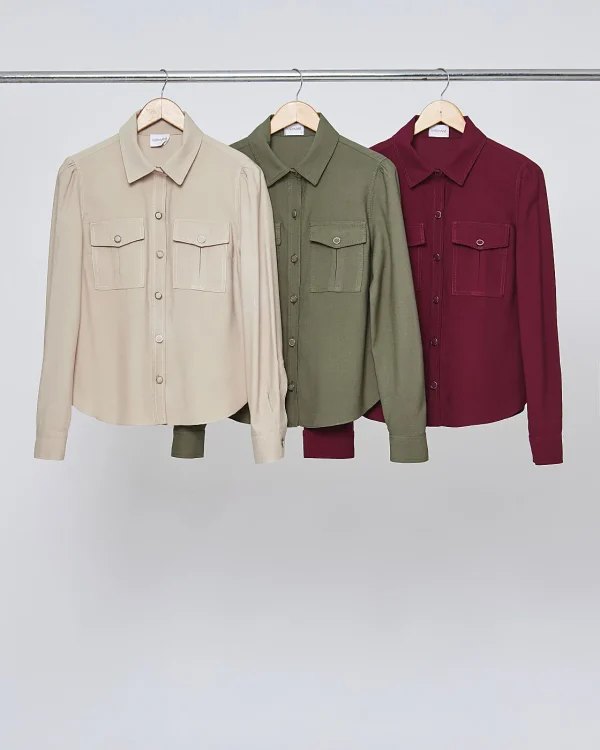 Camisa Twill Manga Longa E Bolso Chapado-Imagem 4