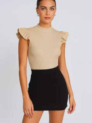 Blusa Malha C Gola E Manga Franzida