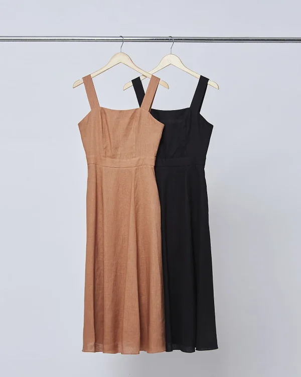 Vestido Linho Midi Evase-Imagem 3