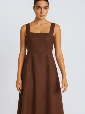 Vestido Linho C/Cinto Faixa
