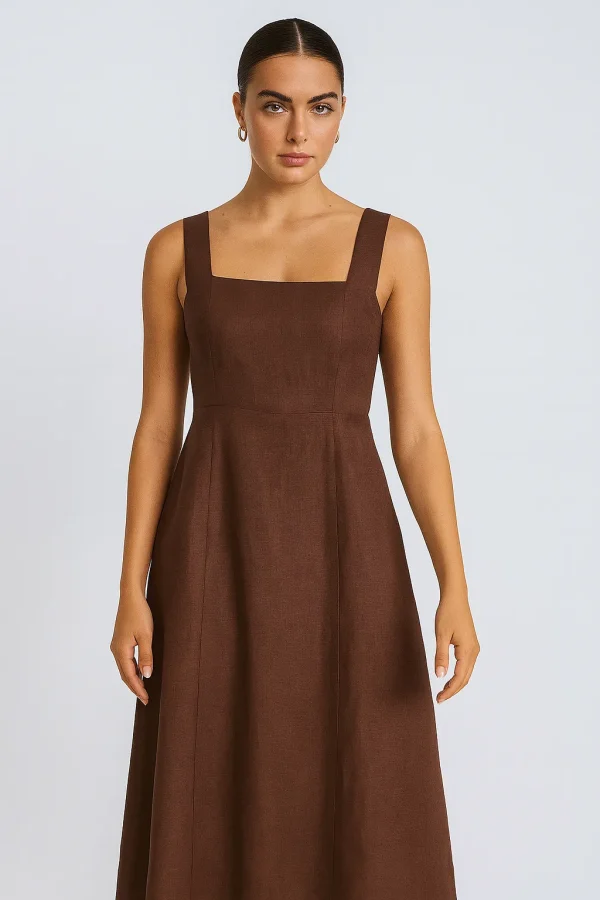 Vestido Linho C/Cinto Faixa