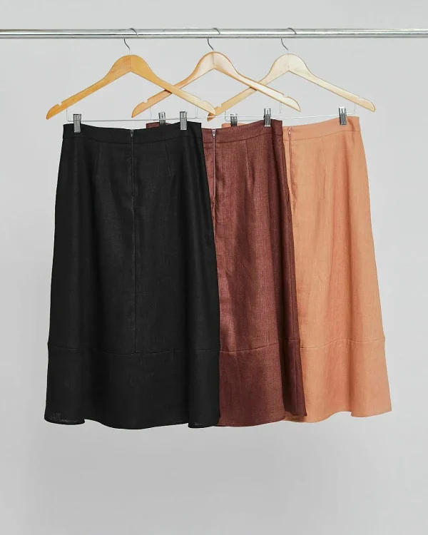 Saia Midi Linho 100%-Imagem 5