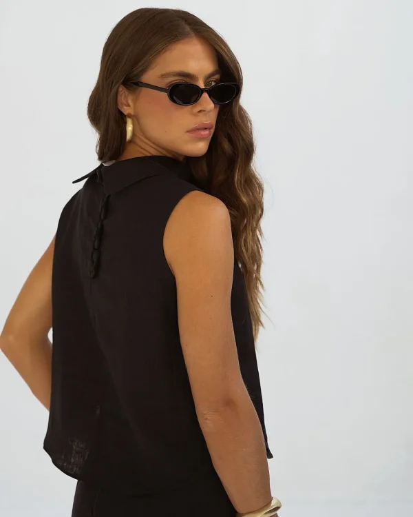 Blusa Linho 100% Gola Alta-Imagem 2