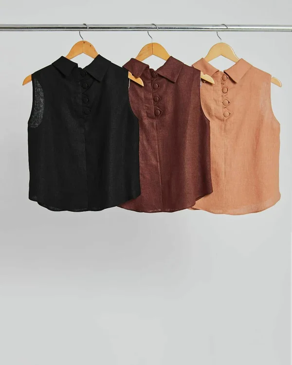 Blusa Linho 100% Gola Alta-Imagem 3