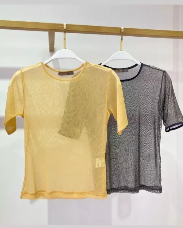 BLUSA TULE MANGA CURTA LUREX-Imagem 6