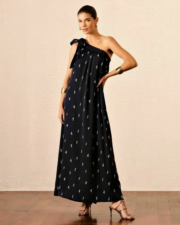 VESTIDO BORDADO OMBRO
UNICO LAÇO