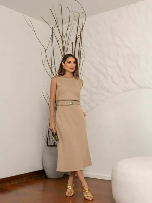 SAIA MIDI MALHA COM FENDA FRENTE