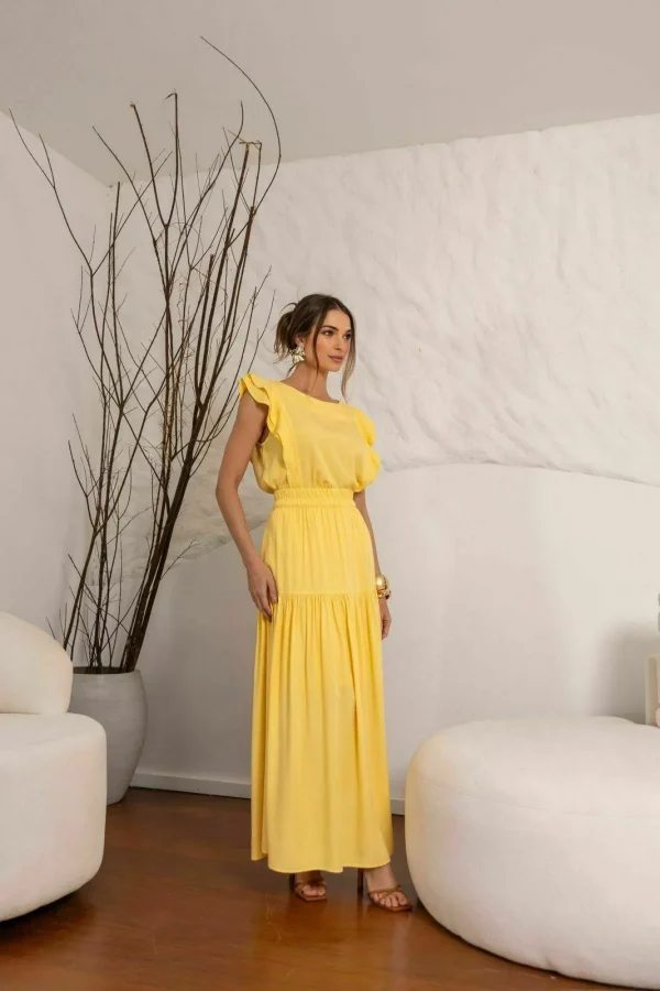 SAIA RECORTE FRANZIDO VISCOSE MAQUINETADA
