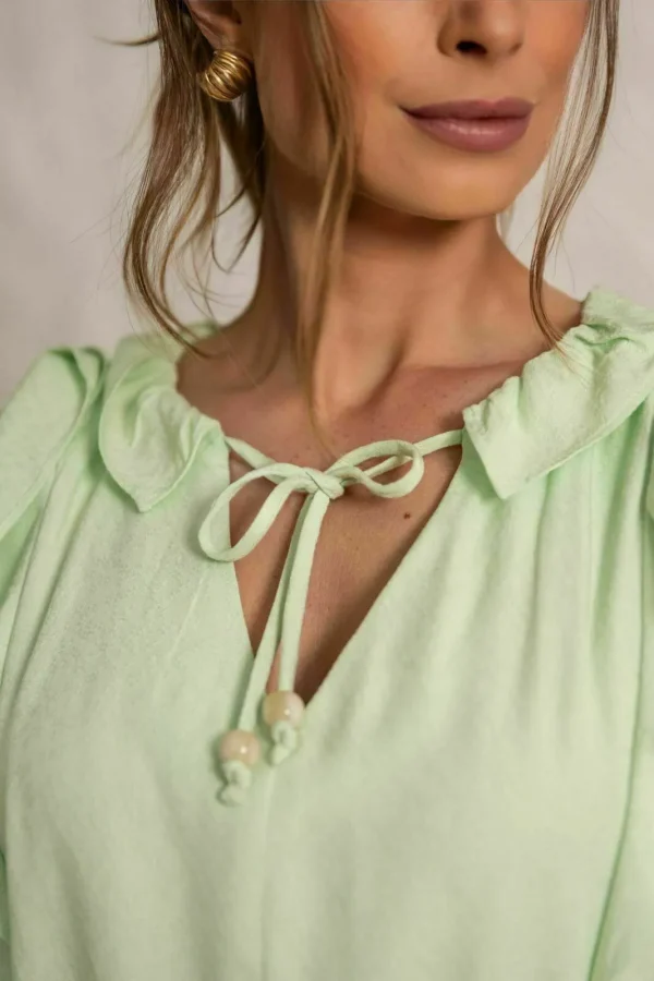VESTIDO BABADO VISCOSE MAQUINETADA - Imagem 2