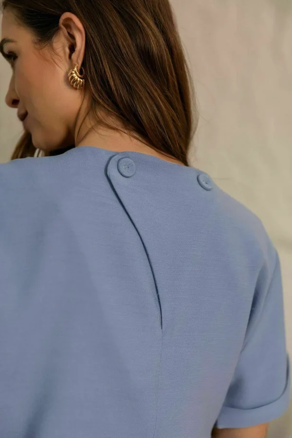 BLUSA MANGA CURTA BOTOES COSTAS - Imagem 4