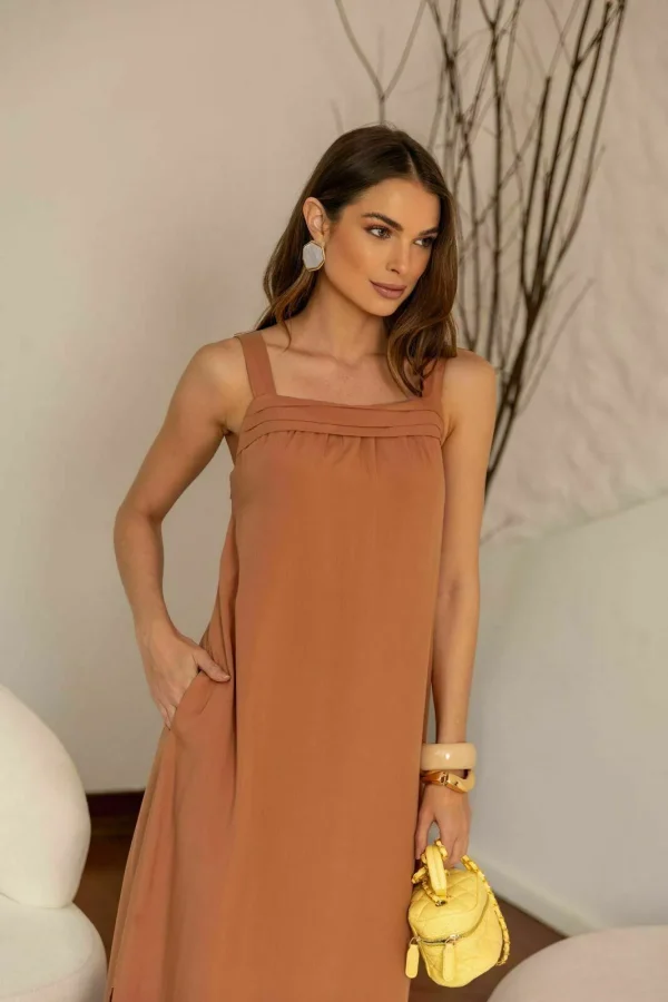 VESTIDO ALCA DECOTE PREGAS - Imagem 6