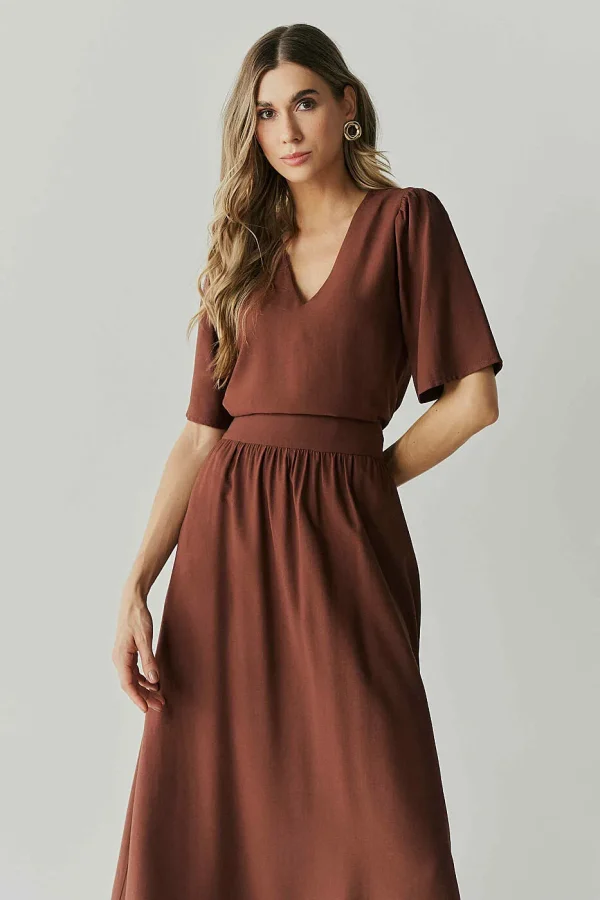Conjunto Alf Viscose Saia Midi Blusa Dec V-Imagem 4