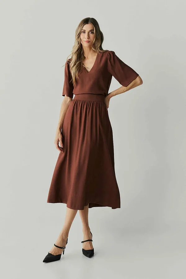 Conjunto Alf Viscose Saia Midi Blusa Dec V-Imagem 7