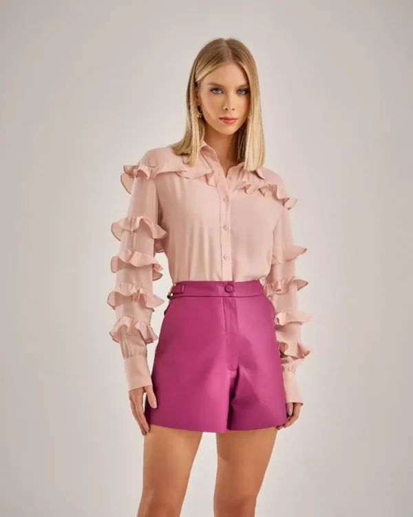 CAMISA CHIFFON BABADOS MANGA-Imagem 4