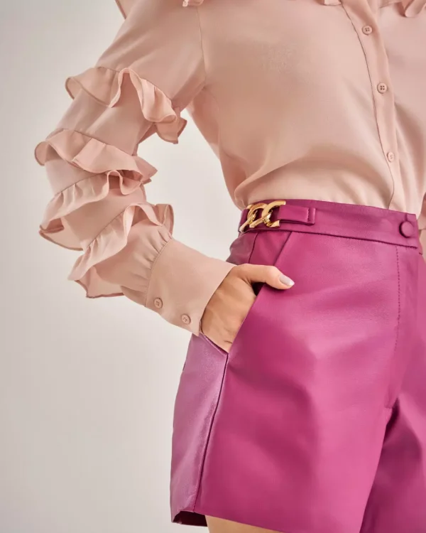 CAMISA CHIFFON BABADOS MANGA-Imagem 6