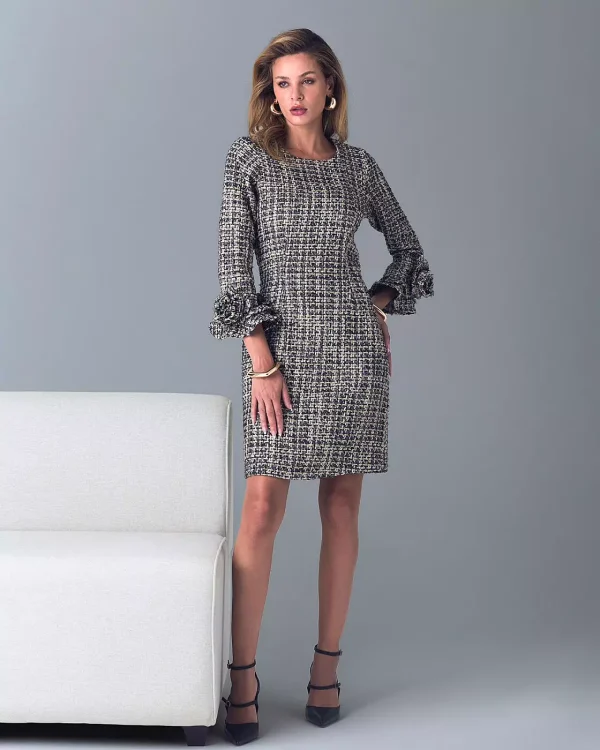 VESTIDO TWEED MANGA CÚPULA COM FLOR-Imagem 7