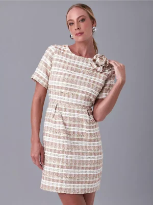 VESTIDO TWEED CURTO FLOR