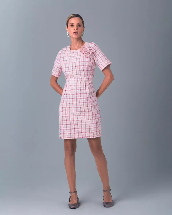 VESTIDO TWEED CURTO FLOR-Imagem 5