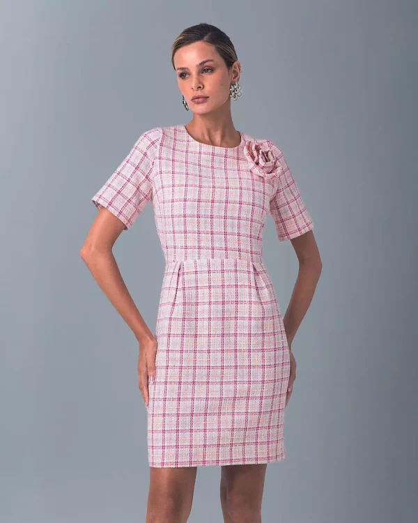 VESTIDO TWEED CURTO FLOR-Imagem 6