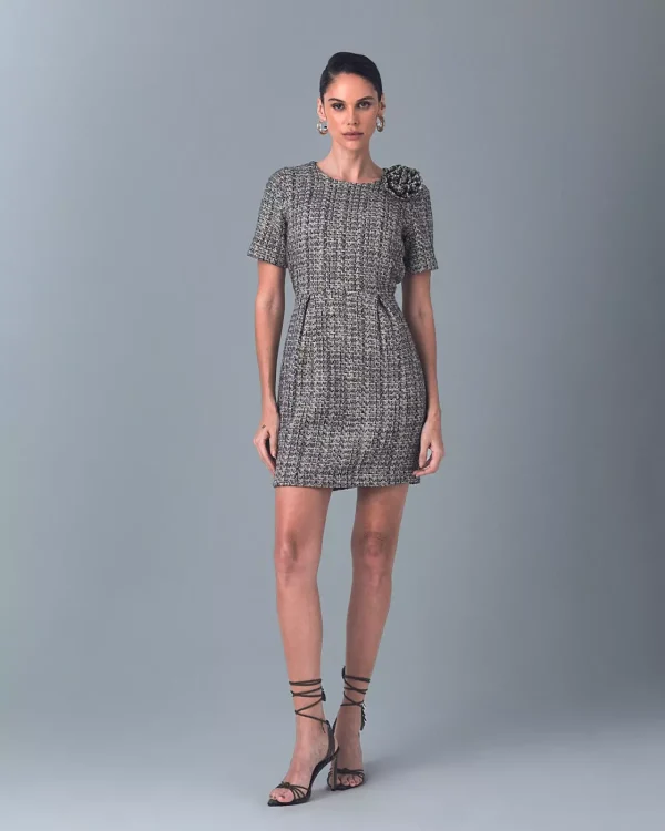 VESTIDO TWEED CURTO FLOR-Imagem 7